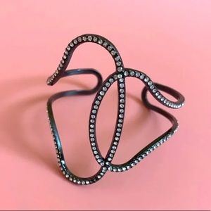 BCBG Gunmetal Cuff Pave Bracelet